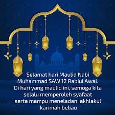 Ucapan Selamat Datang Bulan Maulid Kartu Poster Bunga Kelahiran