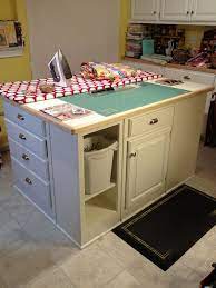 I don't need the back story. Craft Room Island Makeover Is Complete Craft Room Tables Quilting Room Sewing Room Organization