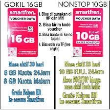 Paket nelpon bulanan smartfren memiliki 12 varian yang bisa kamu pilih yaitu harga 99.000 /30hari, gratis nelpon + sms ke sesama, unlimited kuota fup 1gb demikian daftar lengkap paket nelpon smartfren kita tutup. Voucher Smartfren Kuota 16gb Shopee Indonesia