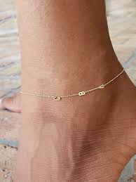 14k gold anklet with initial. Vvq85zpfqdgyxm