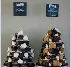 Anda harus memperhatikan betul bagaimana adonan. Brownie Towers Wedding Cake Alternatives Cool Wedding Cakes Birthday Cake Brownies