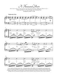 Piano genres > classical > piano artist track album genre. A Thousand Years Sheet Music Digital Sheet Music Online Sheet Music