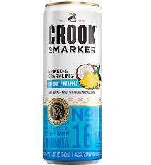 It's like a hard seltzer for people who don't like hard seltzer. Crook And Marker Seltzer Coconut Pineapple 24 12oz Slim Cans Beverages2u
