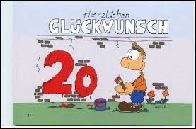 Nachtragliche gluckwunsche zur hochzeit hochzeitkunst. Gluckwunsch 20 Geburtstag Karikatur Karrich Postkarte Ungelaufen Postcard Eur 1 49 Picclick De