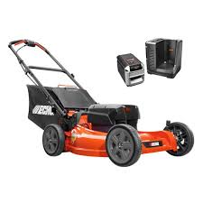 Echo 21 In 58 Volt Brushless Lithium Ion Cordless Battery Walk Behind Push Lawn Mower 4 0 Ah Battery Charger Included