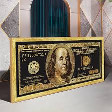 You can add your text to these fake money printables, but you cannot change the photo. Gold 100 Dollar Bill Decoration Posters And Prints Living Room Modern Fashion Wall Art Cash Picture On No Frame Canvas Painting Painting Calligraphy Aliexpress