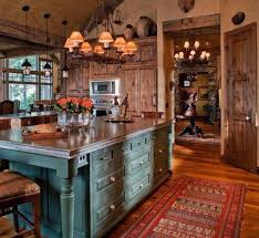 Southwest Colors And Accents Love The Island And Wood Door And Cabinets Country Style Kitchen Home Kitchens Cottage Style Kitchen