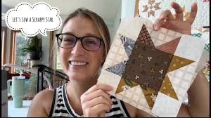 Let's sew a scrappy star quilt block, sawtooth star tutorial, scrap project