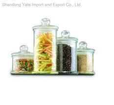 Storage and display come together beautifully in clear glass. China Glass Apothecary Jar Canister Set With Ball Lid China Glass Jar And Kitchenware Price