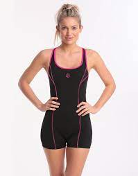 Aqua Curve Legsuit Black Pink Halocline Swimwear