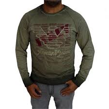 Aj Erkek Uzun Kollu Fit Kesim Sweatshirt Haki Fit Erkek Sweatshirt Uzun Kollu