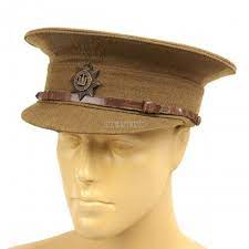 Original British Wwi Officer Visor Hat Of The Devonshire Regiment Visor Hats Leather Hats Hats