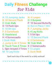 Day Of The Week Workout Physical Activities For Kids Fitness Games For Kids Exercise For Kids