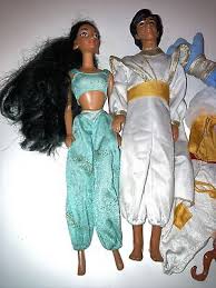 Vintage 1966 1968 Disney Princess Barbie Doll Jasmine Aladdin Genie Abu Raja 