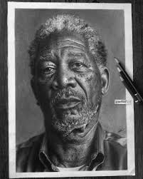 Morgan Freeman Colored pencils and pastels 11x14 grey toned paper