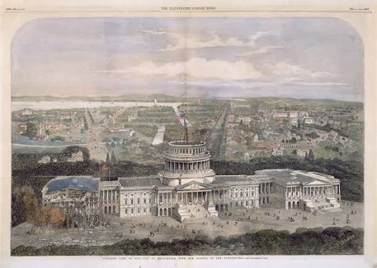 U.S. Senate: Birdseye View of the City of Washington, with the Capitol in the Foreground