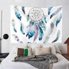 Ostrich, peacock, pheasant & more. Wall Hanging Colorful Dream Catcher Tapestry Bohemian Feather Printed Walmart Com Walmart Com