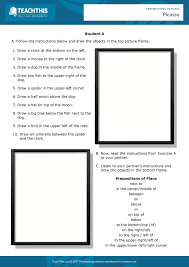 Prepositions Of Place Preposition Worksheets Grammar Worksheets Free Grammar Worksheet