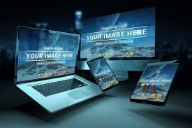 Modern Devices In Dark Mockup Computer Mockup Mockup Photoshop Shortcut