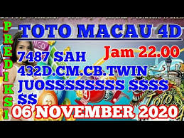 Prediksi Toto Macau Hari Ini Jam 22 00 Jumat 06 November 2020 Youtube