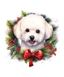 Bichon Frise Christmas Puppy Winter Dog Wreath Red Portable Battery Charger  by Heidi Joyce