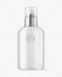 Frosted Cosmetic Bottle With Pump Mockup In Bottle Mockups On Yellow Images Object Mockups