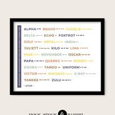 Faa radiotelephony alphabet and morse code chart. Alpha Bravo Charlie Alphabet With Morse Code Phonetic Etsy