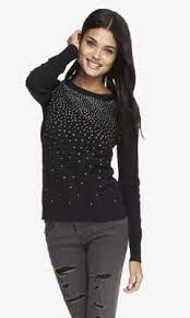 Express Rhinestone Embellished Crew Neck Sweater 69 Express Lookastic