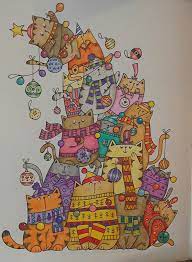 A million christmas cats artist: From A Million Christmas Cats By John Bigwood Cat Coloring Book Christmas Cats Coloring Books