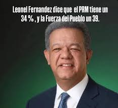 Leonel Fernandez asegura, el PRM tiene un 34 %