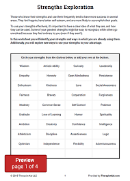 Strengths Exploration Worksheet Therapist Aid Positive Psychology Activities Therapy Worksheets Self Esteem Worksheets
