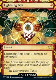 Casts a bolt of lightning at the target for 428 to 477 nature damage. Lightning Bolt All Ver Mtg Cards Cardmarket