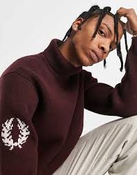 Wool jumper laurel wreath mens fred perry jumper sale shop