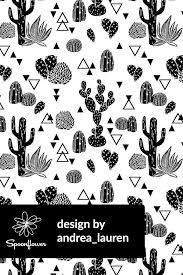 Black And White Cactus Wallpaper Colorful Fabrics Digitally Printed By Spoonflower Cactus Black And White Geo Triangle Tropical Trend Cactus Design How To Draw Hands Desert Drawing