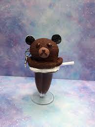 Chocolate Ice Cream Charm Polymer Clay Milkshake Charm Bear Etsy Chocolate Ice Cream Milkshake Ice Cream