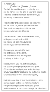 Federico Garcia Lorca Alma Ausente Absent Soul En Espanol Http Www Poesi As Index231 Htm Poems Garcia Lorca Federico Garcia Lorca