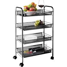 Four revolving wheels clip into frame legs. Segmart 4 Tier Utility Cart Mesh Rolling Storage Cart Kitchen Storage Cart On Wheels Steel Utility Serving Rack With Wheels For Kitchen Office Bedroom Bathroom Washroom L2390 Walmart Com Walmart Com