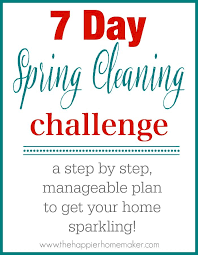 The commissions received through your purchases help maintain this site. 7 Day Spring Cleaning Challenge The Happier Homemaker Cleaning Challenge Spring Cleaning Challenge Spring Cleaning Schedules