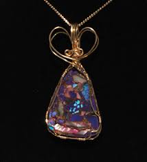 Purple Mohave, Turquoise, Abalone and 14kt Gold Filled Pendant