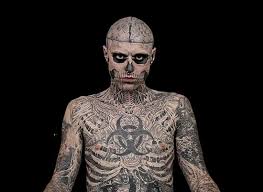 Rick Is A Model From Montreal More Popular By The Name Of The Zombie Boy In 2011 He Featured In The Born This Picture Tattoos Bad Tattoos Full Body Tattoo