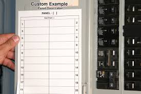 Another option is to create a grid on a sheet of heavy paper and slip the paper into a clear plastic sleeve stuck to the inside of the breaker box door. Custom Safety Label Circuit Breaker Label Lcb555