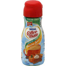 The coffee creamer on the nestle menu with the lowest amount of calories are sugar free hazelnut creamer (15 calories), original liquid coffee creamer (20 calories) and natural bliss almond milk creamer (30 calories). Nestle Coffee Mate Pumpkin Spice Coffee Creamer Sugar Free Creamers Superlo Foods