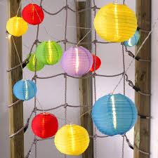 Lampion Lichterkette Mit 15 Großen Led Lampions ø 15 Cm Bunt Für Außen