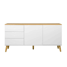 Wohnzimmer Sideboard In Weiss Und Eiche Furniert Grifflos Moebel Liebe Com Wohnzimmer Sideboard Kommode Modern Sideboard
