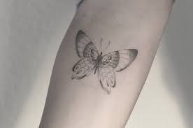 Single Needle Butterfly Tattoo On The Inner Forearm Butterfly Tattoos For Women Butterfly Tattoo Mens Butterfly Tattoo