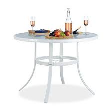Relaxdays Ronde Verre Struk Trou Parasol Table De Bistrot 102cm Balcon Jardin 4 Places Anti Pluie Blanc Weiss 102x Parasol Table Table De Jardin Table Bistrot