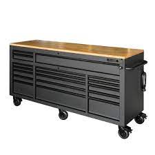 Don't throw scrap wood away! Husky Heavy Duty 72 In W 18 Drawer Deep Tool Chest Mobile Workbench In Matte Black With Adjustable Height Hardwood Top Holc7218bb1mys The Home Depot