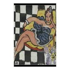 Woman On Cell Phone Abstract Matisse Style Poster Zazzle Com Abstract Custom Posters Poster