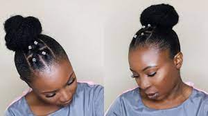 Rubber Band Hairstyle For Short Natural Hair Twa Tondie Phophi Youtube Natural Hair Styles Natural Hair Bun Styles Short Natural Hair Styles