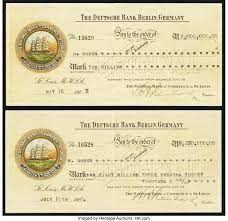 Deutsche bank balance check services features online registration for balance check to check the balance of your deutsche bank account you can register online. Germany The Deutsche Bank Berlin Checks 1923 Two Examples Lot 31031 Heritage Auctions